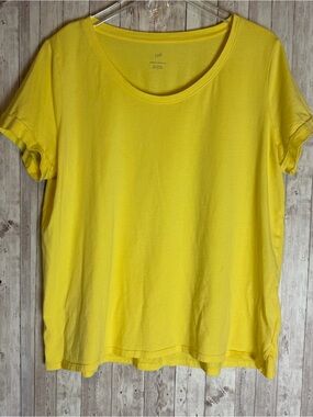 J. Jill Yellow Everyday Cotton Tee Large